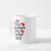 Mug Notre première Saint Valentin ensemble 2025 (Devant gauche)