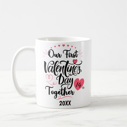 Mug Notre première Saint Valentin ensemble, Personnali (Gauche)