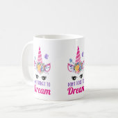 Mug N'oubliez pas de rêver une licorne rose (Devant gauche)