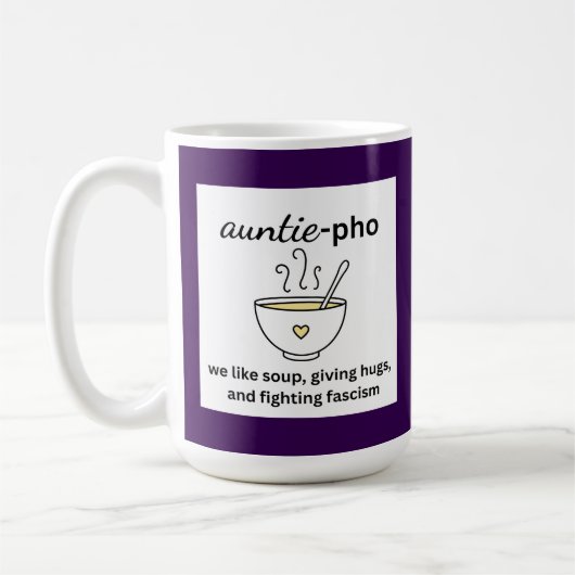 Mug Nouilles Soupe Tante-Pho Hugs Anti-Fascisme (Gauche)