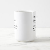 Mug Noun Seester Typographie Drôle Gras Noir & Blanc (Centre)