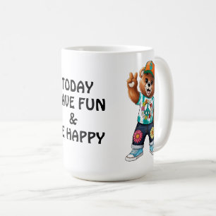 Mug Nounours avec une tenue décontractée paisible 1