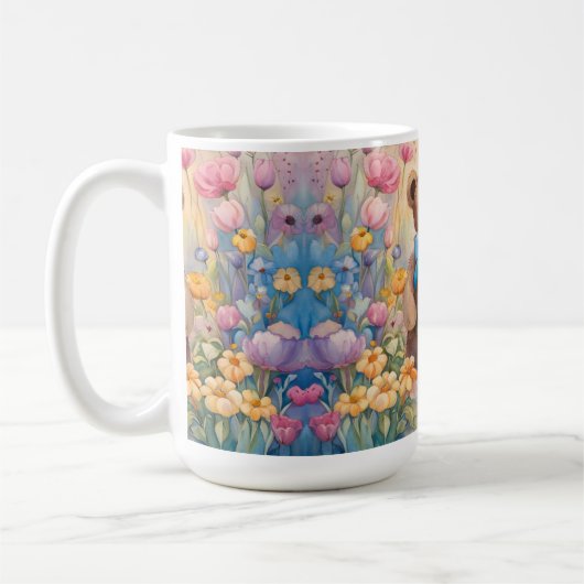 Mug Nounours flâner dans un jardin pastel (Gauche)