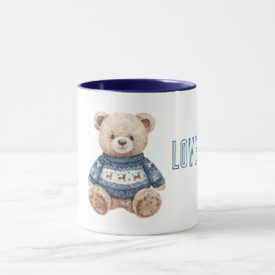 Mug Nounours Ourson Bleu Pull Amour