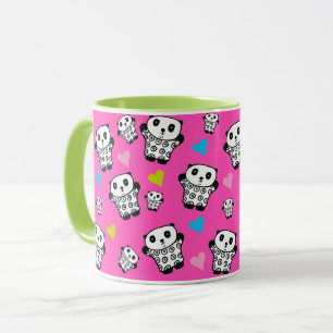 Mug Nounours Rose Mignon Kawaii Ours Panda Amour Coeur