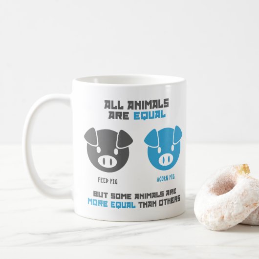 Mug Nourrir le cochon, gland (Avec donut)