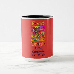Mug Nourriture Boisson Au Restaurant Bar Ou Pub Rouge