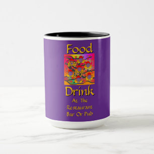 Mug Nourriture Boisson Au Restaurant Bar Ou Pub Violet