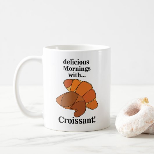 Mug Nourriture de petit-déjeuner au croissant (Avec donut)