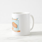 Mug nourriture kawaii - fromage mignon, orange, turquo (Devant droit)
