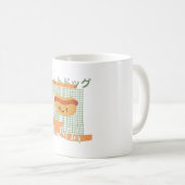 Mug nourriture kawaii - mignon Hot dog, orange, vert (Devant droit)