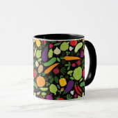Mug Nourriture sur un arrière - plan noir (Devant droit)