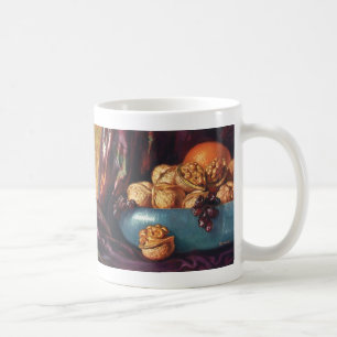Mug Nourriture vintage, noix et fruits dans un bol ble