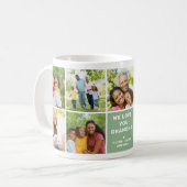 Mug Nous aimons grand-mère Collage photo vert moderne (Devant gauche)