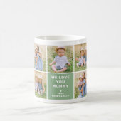 Mug Nous aimons maman Collage photo vert moderne (Centre)