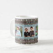 Mug Nous aimons papa bleu et points Brown 4 Photo (Devant gauche)