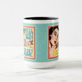 Mug Nous attendrons juste Père - Rétro femme au foyer (Centre)