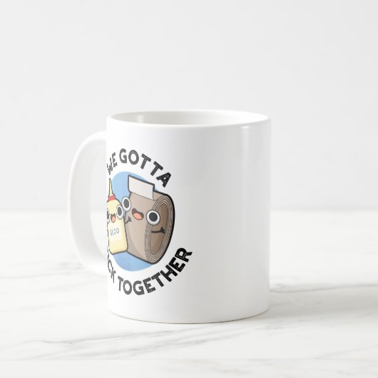 Mug Nous Devons Coller Ensemble Funny Sticky Tape Coll (Devant gauche)