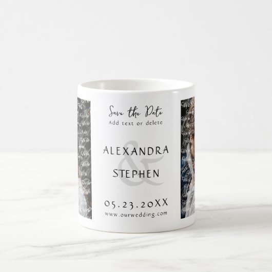 Mug Nous faisons Elegant Script moderne Photo Mariage  (Centre)