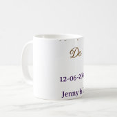 Mug Nous faisons toujours marron rose nom date année b (Devant gauche)
