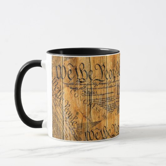 Mug Nous Le Peuple Constitution Américaine Bois Rustiq (Gauche)