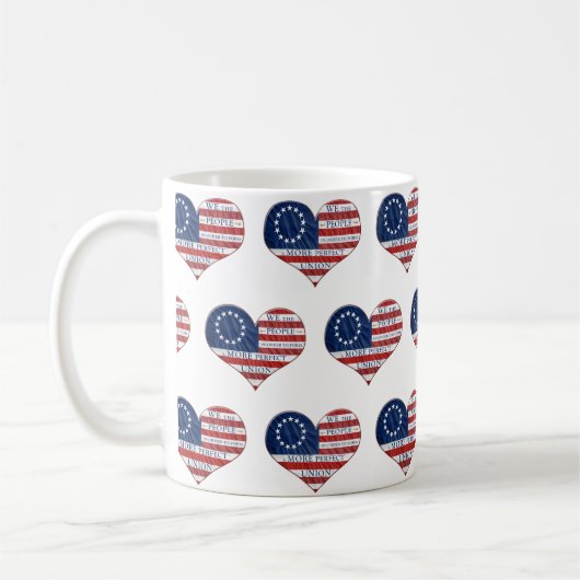 Mug Nous Le Peuple Le Coeur Du Drapeau Américain (Gauche)