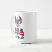 Mug Nous le peuple USA Drapeau avec Aigle (Devant gauche)
