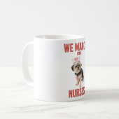 Mug Nous marchons pour les infirmières - Drôle chien i (Devant gauche)