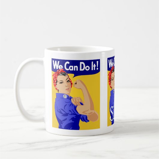 Mug Nous Pouvons Le Faire Soeur Femme Écharpe Jaune Bl (Gauche)