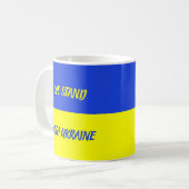 Mug Nous sommes avec l'Ukraine Ukrainienne Drapeau Don (Devant gauche)