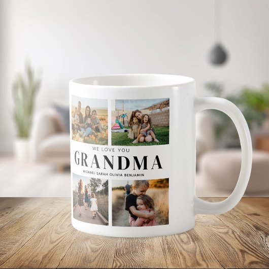 Mug Nous t'aimons Grand-mère Personnalisé 4 Photo Coll
