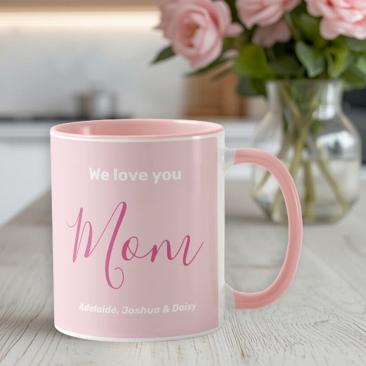 Mug Nous t'aimons Maman Pink Minimalist