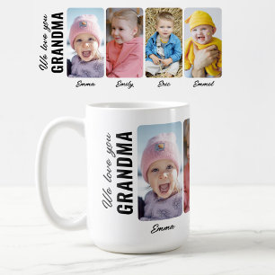 Mug Nous t'aimons Mamie 4 petits-enfants Photo personn