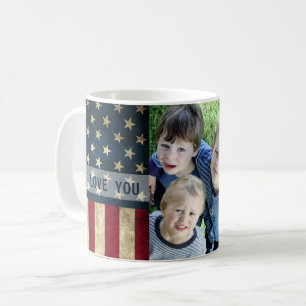 Mug Nous t'aimons Militaire Grand-Père Américain Drape