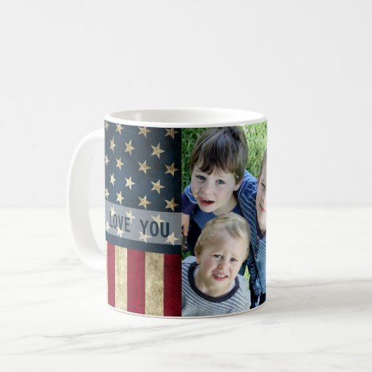 Mug Nous t'aimons Militaire Grand-Père Américain Drape (Devant gauche)