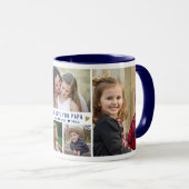 Mug Nous t'aimons Papa 5 Photo Collage Nom Navy Blue (Devant droit)