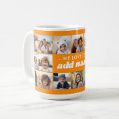 Mug Nous vous aimons ADD NOM - 18 Collage de photos (Devant gauche)