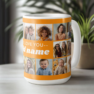 Mug Nous vous aimons ADD NOM - 18 Collage de photos