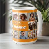 Mug Nous vous aimons AJOUTER NOM - 18 Photo Collage