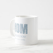 Mug Nous Vous Aimons Blue Leopard Typographie Moderne  (Devant gauche)