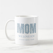 Mug Nous Vous Aimons Blue Leopard Typographie Moderne  (Gauche)
