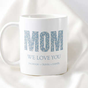 Mug Nous Vous Aimons Blue Leopard Typographie Moderne 