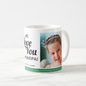 Mug Nous vous aimons grand-père 2 photo vert (Devant droit)