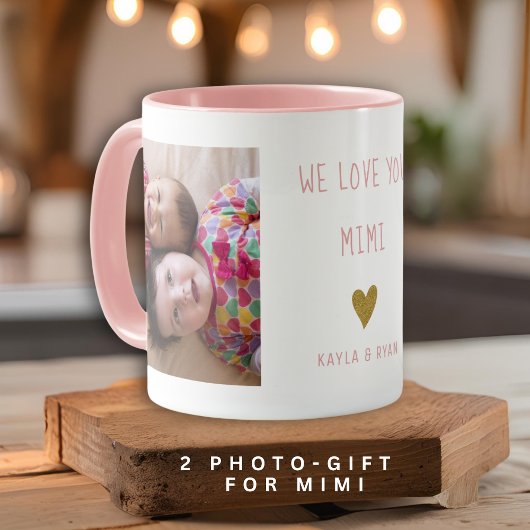 Mug Nous Vous Aimons Mimi 2 Collage Photo Grand-mère r