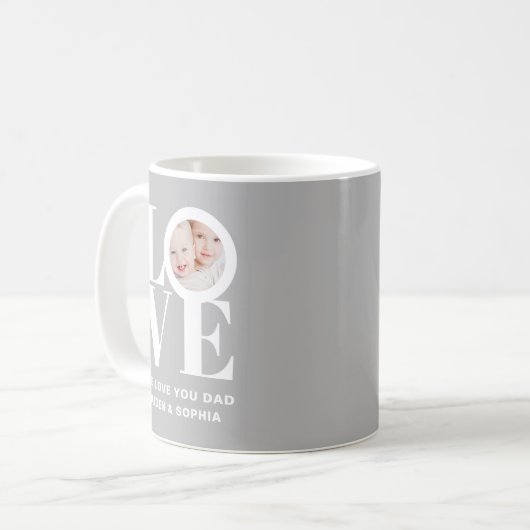 Mug Nous vous aimons Papa Fête des pères photo personn (Devant gauche)