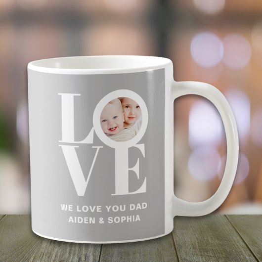 Mug Nous Vous Aimons Papa Photo Gris