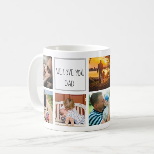 Mug Nous vous aimons papa souvenirs de famille photo c (Devant gauche)