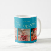 Mug Nous Vous Aimons Papi 4-Photo Bleu Aqua (Devant droit)