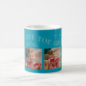 Mug Nous Vous Aimons Papi 4-Photo Bleu Aqua (Centre)