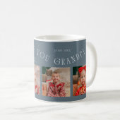 Mug Nous Vous Aimons Papi 4-Photo Bleu Ardoise (Devant droit)